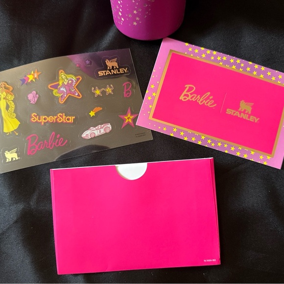 New Stanley Limited Barbie Superstar Vibrant Pink Mug with Stickers - Picture 7 of 9